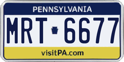 PA license plate MRT6677