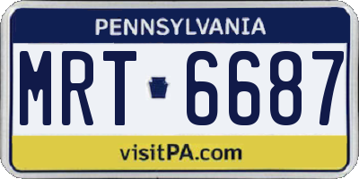 PA license plate MRT6687