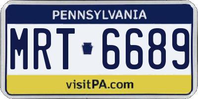 PA license plate MRT6689