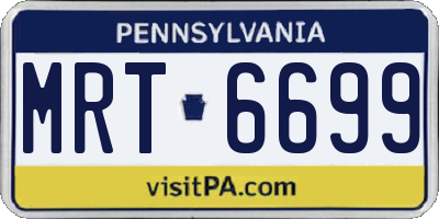 PA license plate MRT6699
