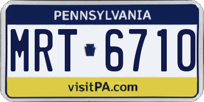 PA license plate MRT6710