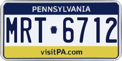 PA license plate MRT6712