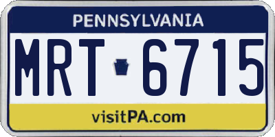 PA license plate MRT6715