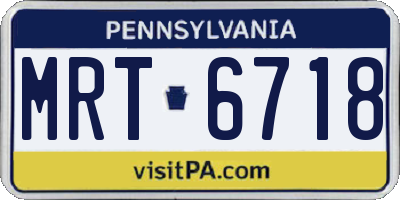 PA license plate MRT6718