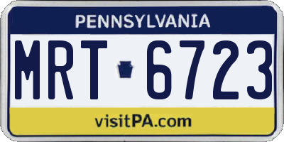 PA license plate MRT6723