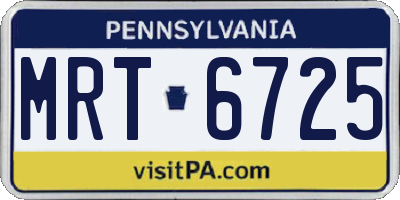 PA license plate MRT6725