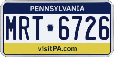 PA license plate MRT6726