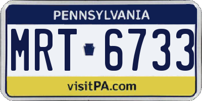 PA license plate MRT6733
