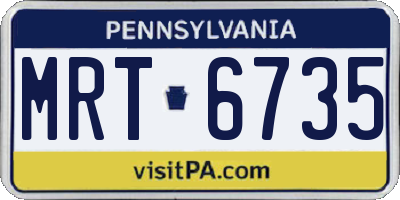 PA license plate MRT6735