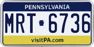 PA license plate MRT6736