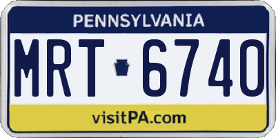 PA license plate MRT6740