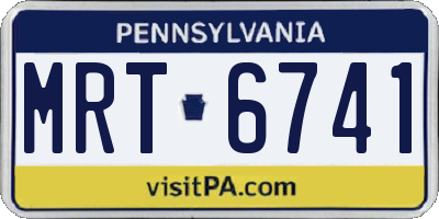 PA license plate MRT6741
