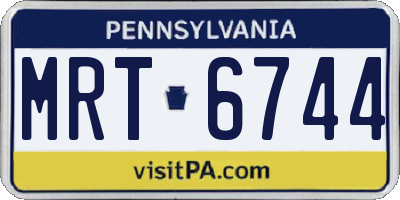 PA license plate MRT6744