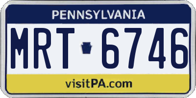 PA license plate MRT6746