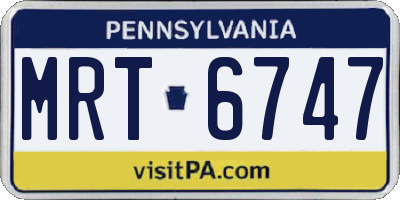 PA license plate MRT6747