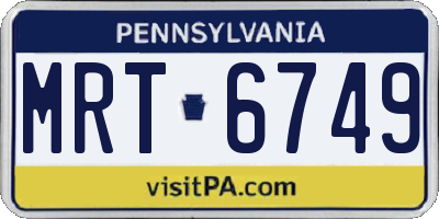 PA license plate MRT6749