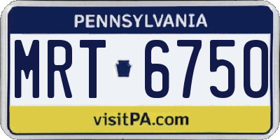 PA license plate MRT6750