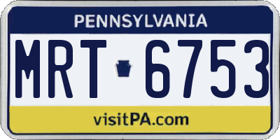 PA license plate MRT6753