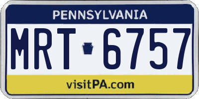 PA license plate MRT6757