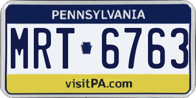 PA license plate MRT6763