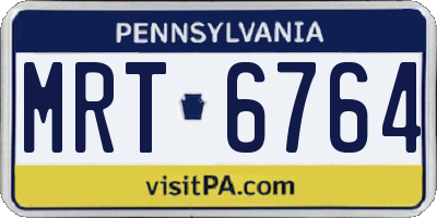 PA license plate MRT6764
