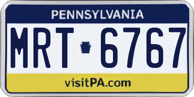 PA license plate MRT6767