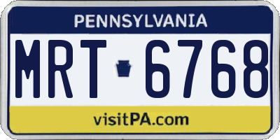 PA license plate MRT6768