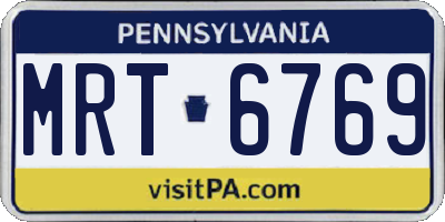 PA license plate MRT6769