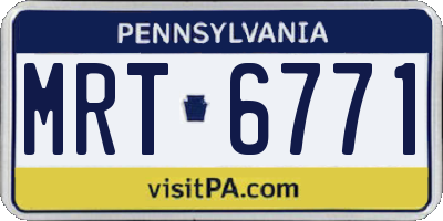 PA license plate MRT6771