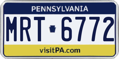 PA license plate MRT6772
