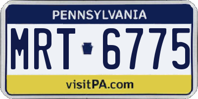 PA license plate MRT6775