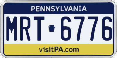 PA license plate MRT6776