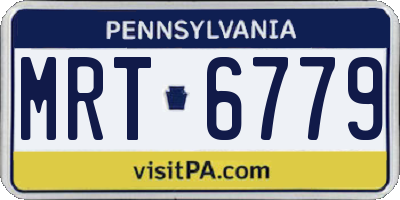 PA license plate MRT6779