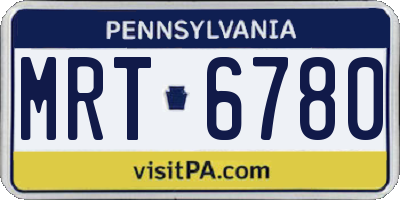 PA license plate MRT6780