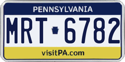 PA license plate MRT6782
