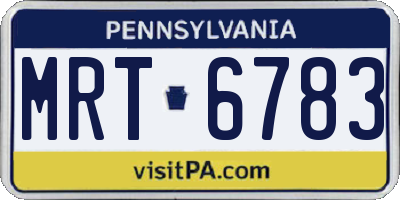 PA license plate MRT6783