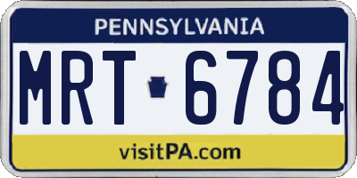 PA license plate MRT6784