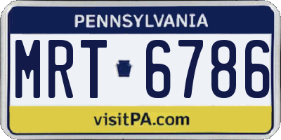 PA license plate MRT6786