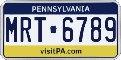 PA license plate MRT6789