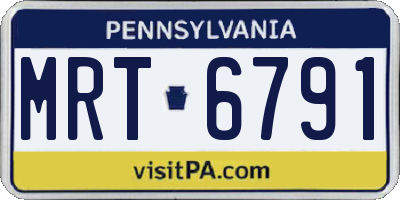 PA license plate MRT6791