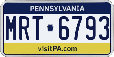 PA license plate MRT6793
