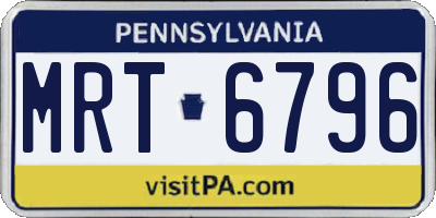 PA license plate MRT6796