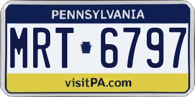 PA license plate MRT6797