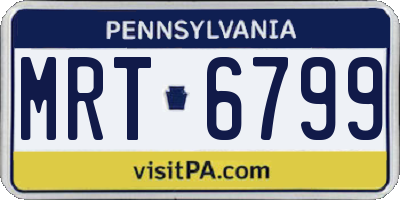 PA license plate MRT6799