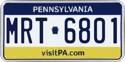 PA license plate MRT6801