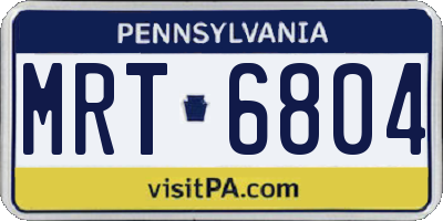 PA license plate MRT6804