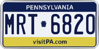 PA license plate MRT6820