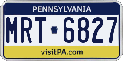 PA license plate MRT6827