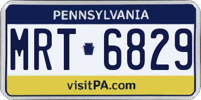 PA license plate MRT6829