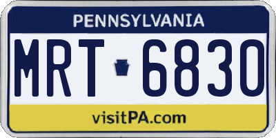 PA license plate MRT6830